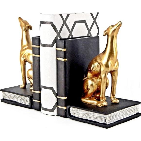 Decorative Books Bookends Greyhound Dog Animal Book Ends Heavy Duty Stoppers - Picture 6 of 6